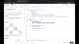 Balanced Binary Tree,leetcode - 110 , C++ code explained