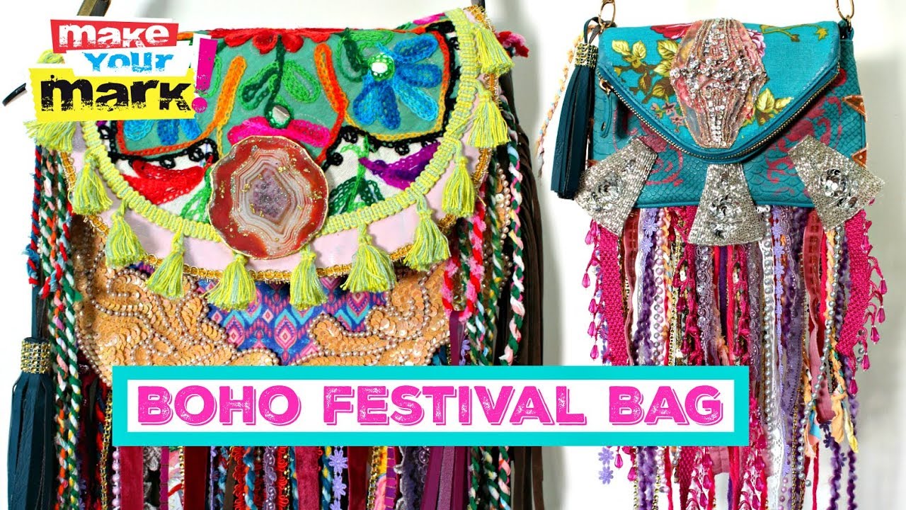 GYPSY BAG, BOHO Leather Purse, Hippie Shoulder Bag Festival