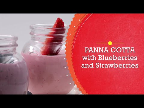 Panna Cotta with Blueberries and Strawberries