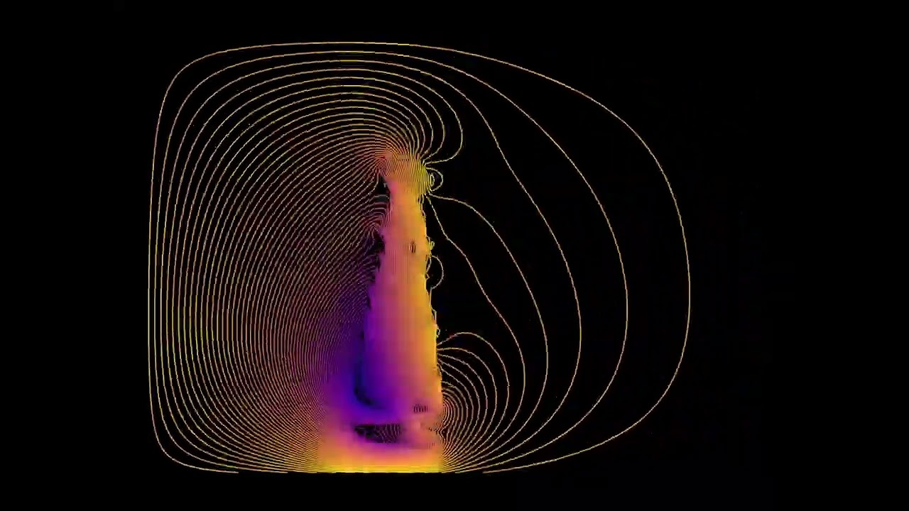 [Epilepsy Warning] Bad Apple but its a Poisson field equation simulation of  frames difference