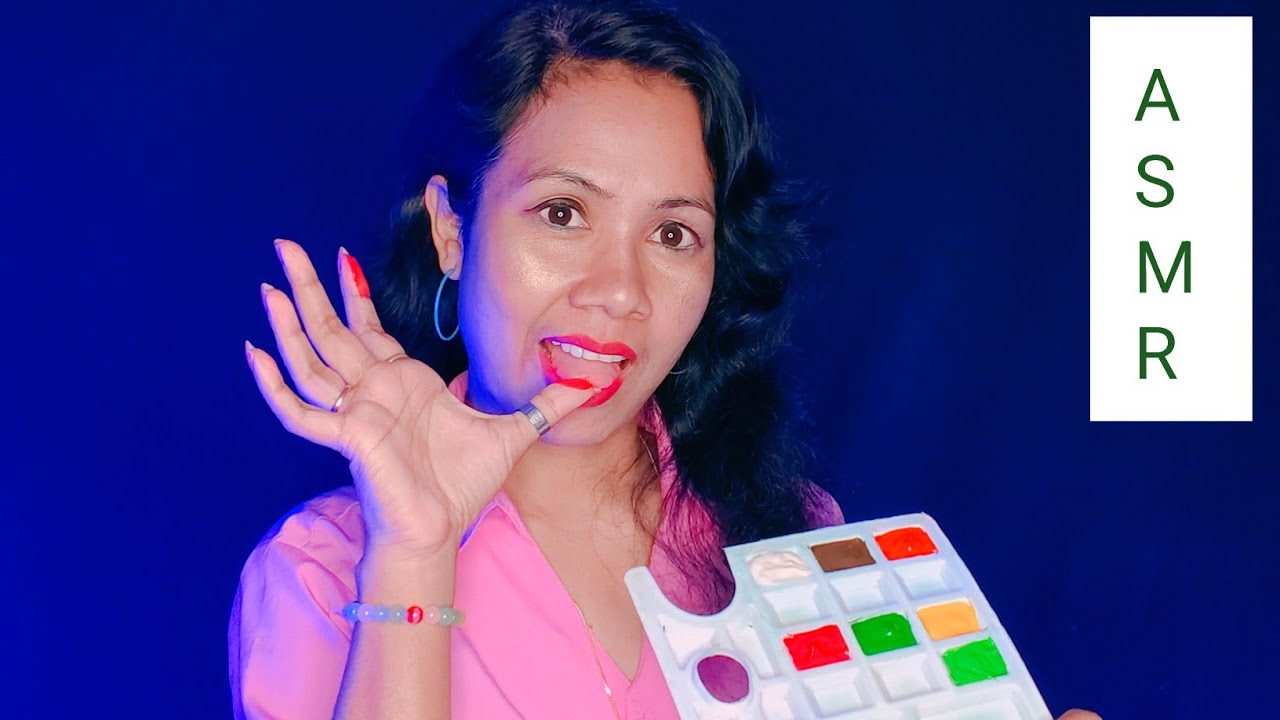 ASMR Spit Painting with Edible Paint (personal attention) relaxing mouth sounds 