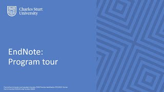 EndNote: Program tour