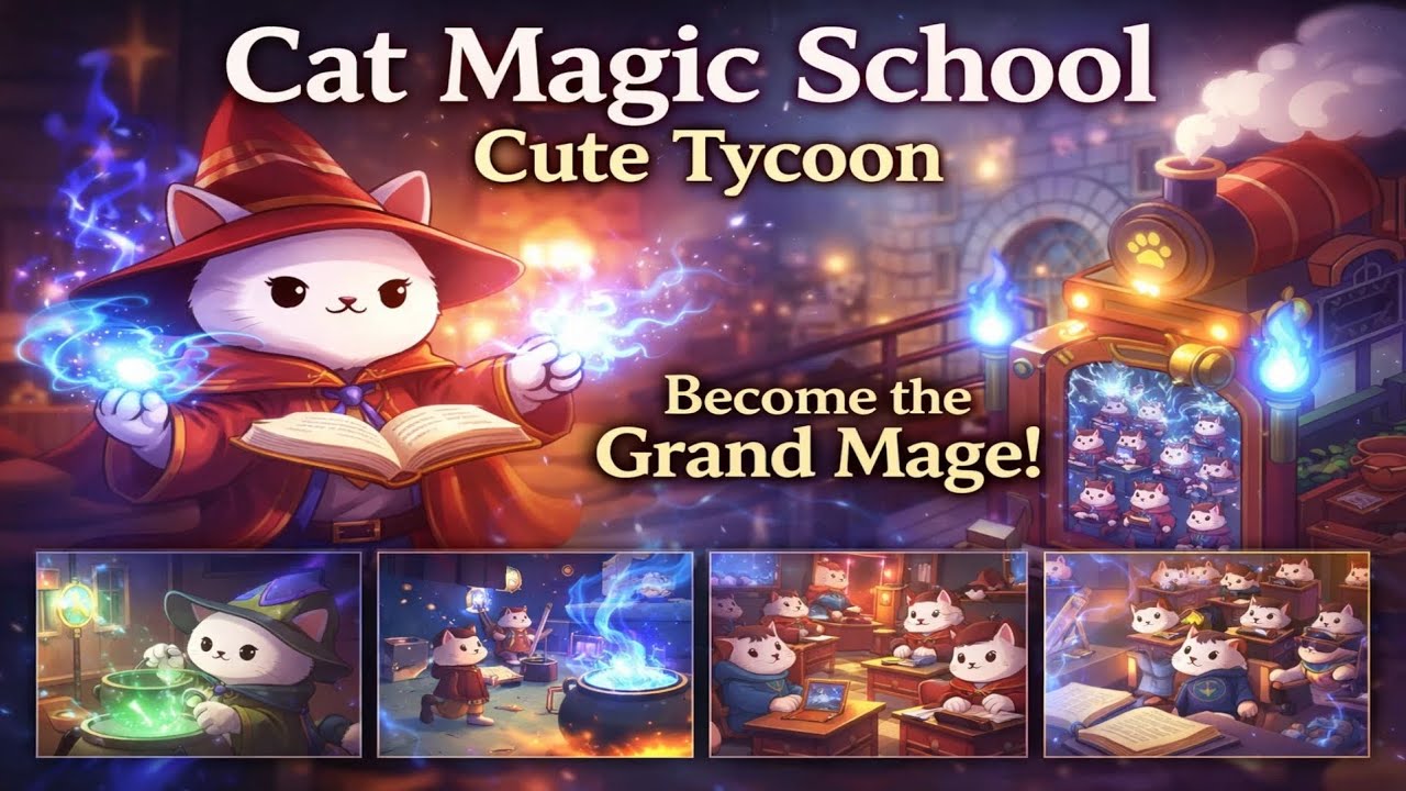 Cat Magic School 🐱 | Cute Tycoon Gameplay & Magical School Management (Android)
