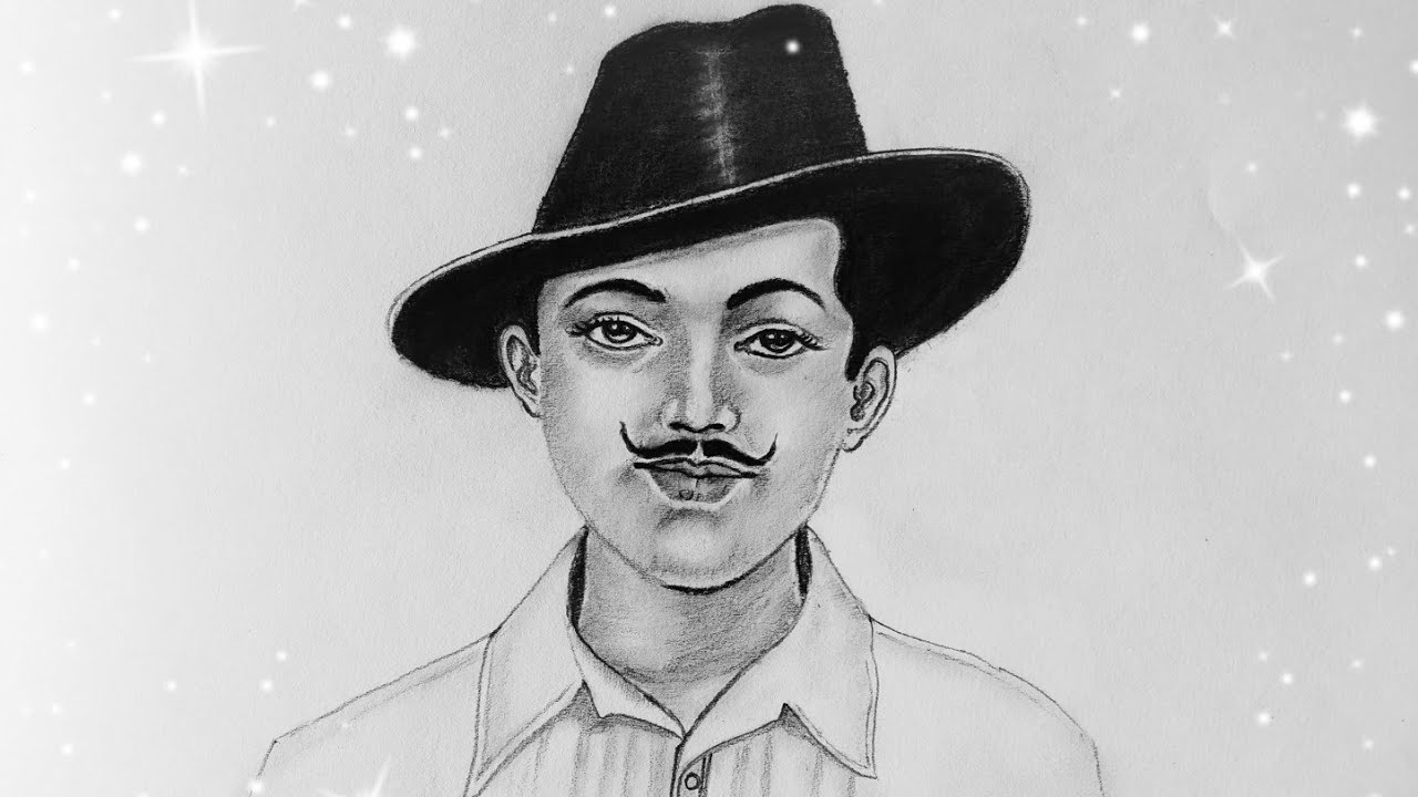 how to draw bhagat singh step by step // Bhagat Singh Drawing YouTube