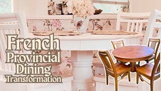 French Provincial Dining Table and Chairs Transformation | French Country Farmhouse Furniture Rescue