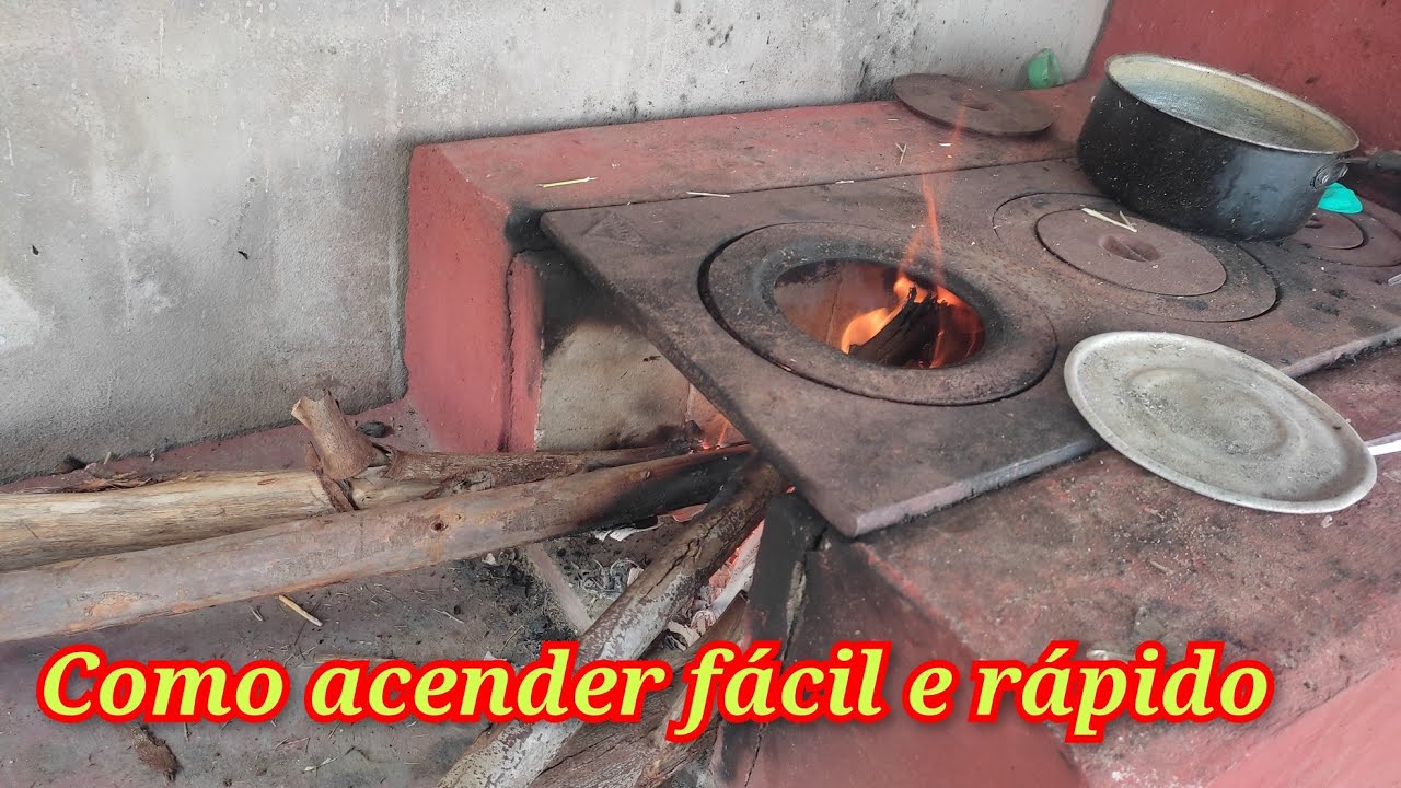 Como acender fogão a lenha fácil e rápido - YouTube
