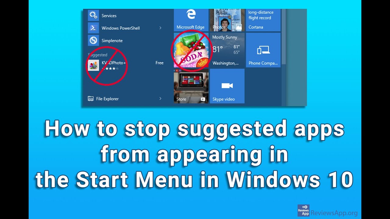 How to stop suggested apps from appearing in the Start Menu in Windows ...