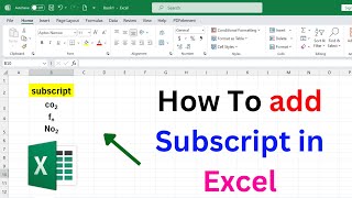 how to add subscript in excel | how to write subscript in excel | how to use subscript in excel