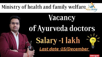NHSRC, Ministry Of Health And Family Welfare || Vacancy For AYUSH Doctor ||Salary - 1 Lakh || #mohfw
