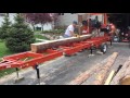 Woodmizer lt15go milling red pine log into live edge siding Woodmizer lt15go milling red pine log into live edge siding