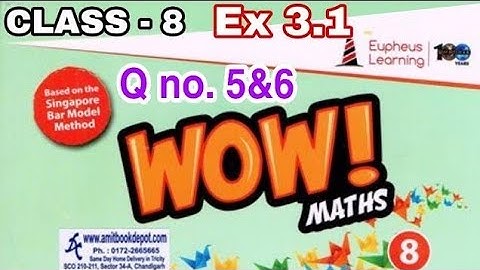 wow maths book class 8 solution ex 3.1 Q No.5 & 6 Square cube and their roots cbse by vishwajeet sir