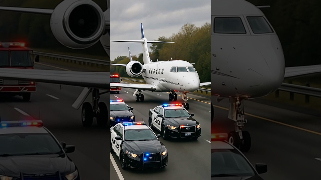 The plane made an emergency landing on the highway