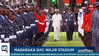 President William Ruto inspects guard of honour during 63rd Madaraka Day celebrations in Wajir