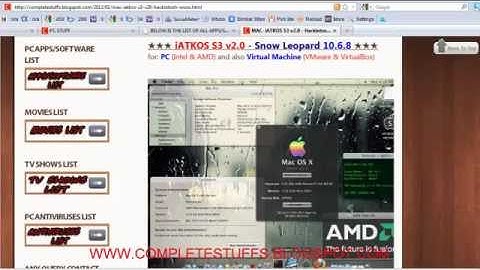 Download iATKOS S3 v2.0 - Hackintosh Snow Leopard 10.6.8 (PC) full free for mac