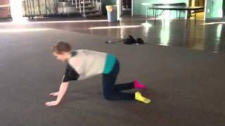 Attempting a toe rise back bend