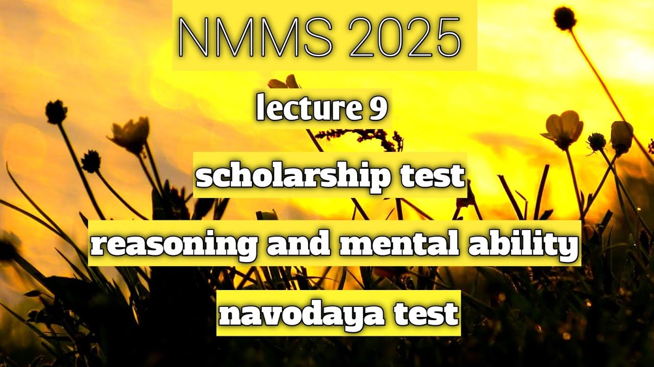 NMMS 2025 | scholarship test | navodaya test | reasoning and mental ...