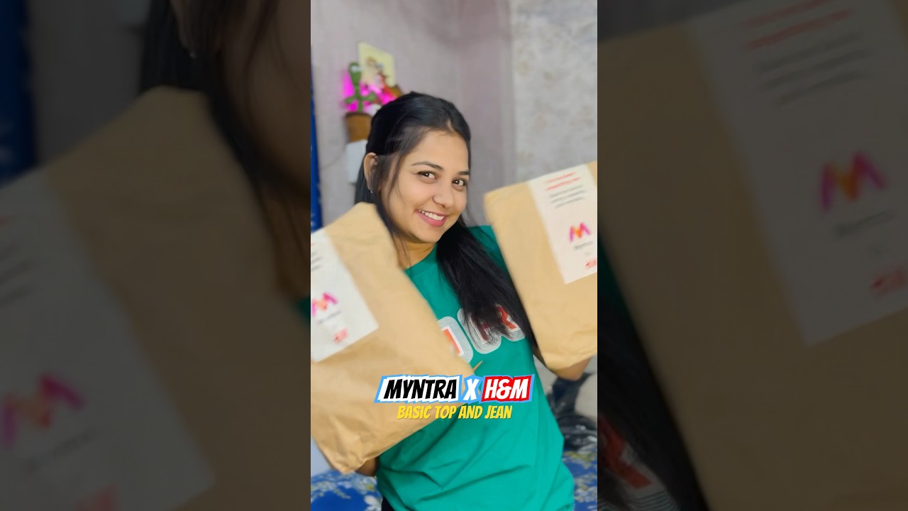 MYNTRA X H&M♥️| Basic Top And Jeans From Myntra| Myntra Haul| Myntra finds| H&M Haul | 