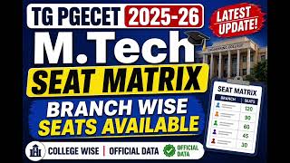 TG PG ECET 2025-26 College Wise Seat Availability | | Telangana PG ECET Counselling(@TESLATUBE201)