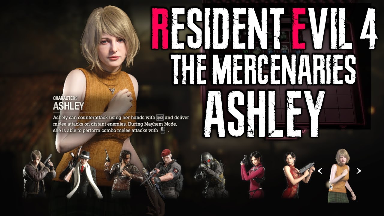 How to play as ASHLEY in RESIDENT EVIL 4 REMAKE Mercenaries