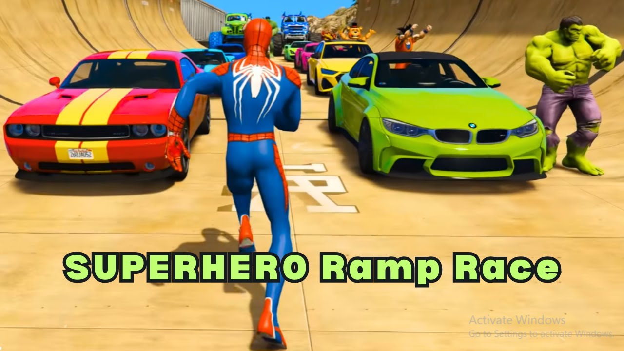 Superhero Car Mega Ramp Driving Tracks - Impossible GT Car Stunts Racing 3D - Android GamePlay