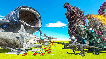 Legendary Sea Monsters Size Comparison vs Godzilla Evolution - Animal Revolt Battle Simulator