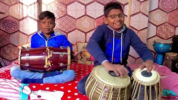 Taal Rupak k parkar or tehai | Dholak player kid l Kartik | Tabla player kid Harshit |my students