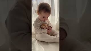 Soft Touch Between a Baby and a Tiny Kitten screenshot 2