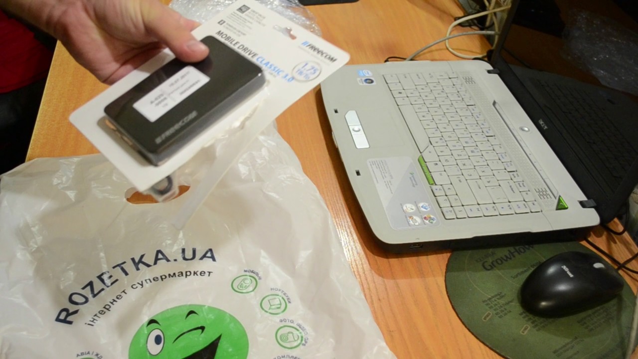 Распаковка Жесткий диск Freecom Mobile Drive Classic 1.75TB 56358 2.5 USB 3.0 из Rozetka.com.ua