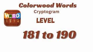 Colorwood Words Level 181 to 190 Answers 🎨🧩 | All Solutions | Go Answer