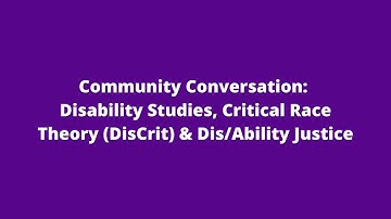 NYU Metro Community Convo: Disability Studies, Critical Race Theory (Discrit) & Dis/Ability Justice