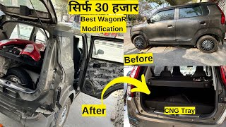 2024 CNG WagonR modification under 30,000 | Android,CNG Tray,Damping,Infinity Speakers GFX Mats