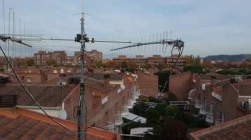 Satellite Antennas - Detailed drone view.