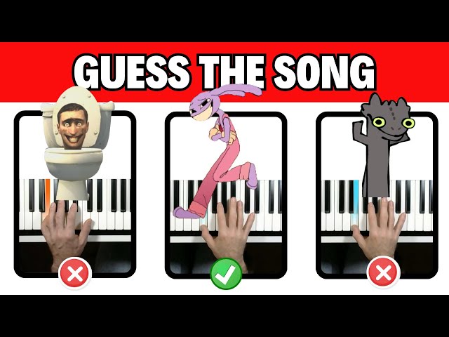 Guess the Song 🎹 Piano Tutorial 🎪The Amazing Digital Circus🚽Skibidi Toilet😃Slickback🐲Toothless class=