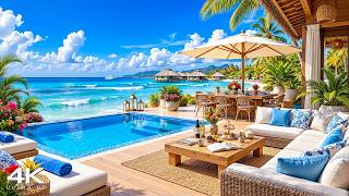 Positive Jazz at Morning Seaside Ambience 🌊 Sweet Bossa Nova Music & Ocean Waves for Relaxation