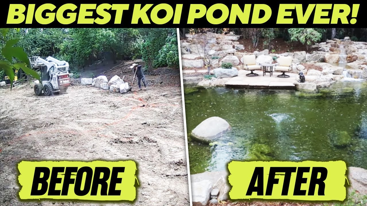 We finished building our biggest Koi Pond Ever! (complete construction timelapse)