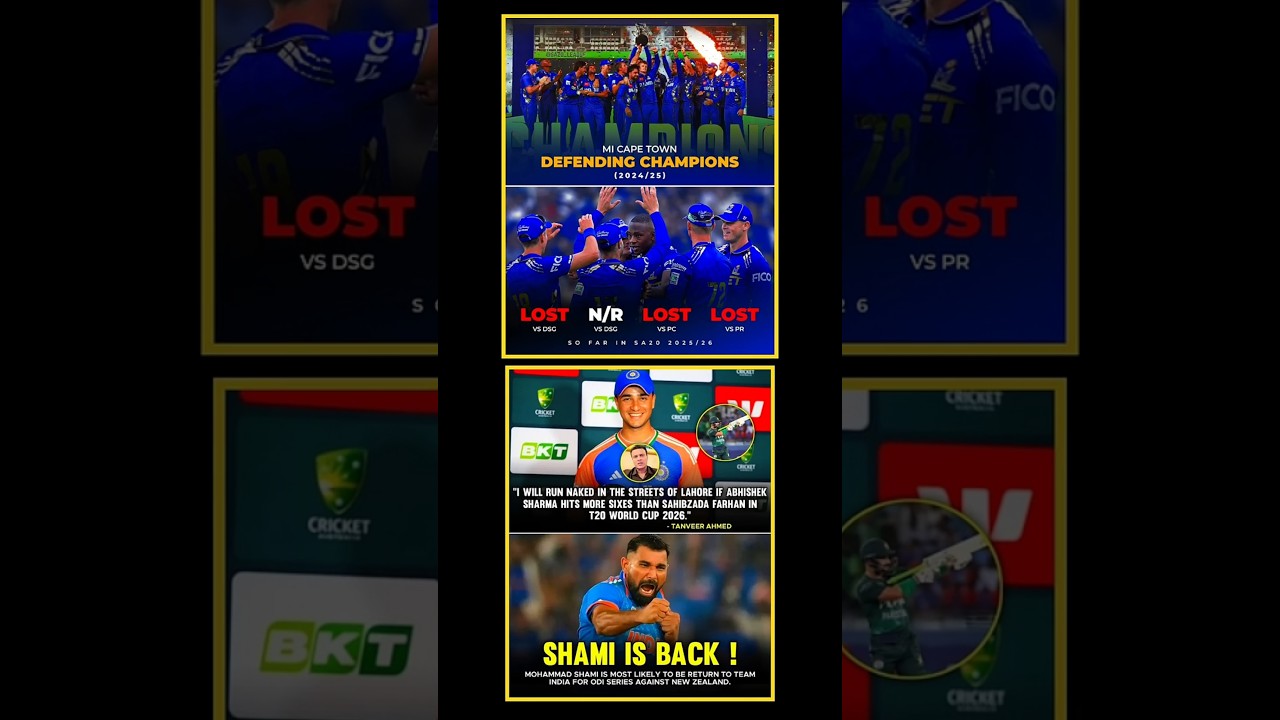 MI Cape Town Struggle | Shami Is Back | Big T20 World Cup 2026 Statement 😱🔥