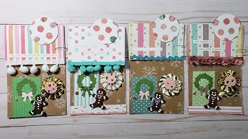 Little Gingerbread Christmas Houses Junk Journal Envelope Pockets - Process Video - Craft With Me