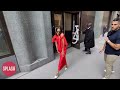 Zoe Saldana Stuns In Red Dress At Live With Kelly & Mark In New York City