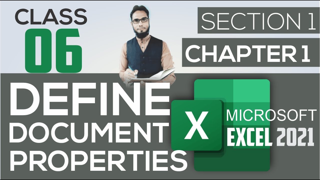 CLASS 06 II DEFINE DOCUMENT PROPERTIES OF MICROSOFT EXCEL WORKBOOK ...