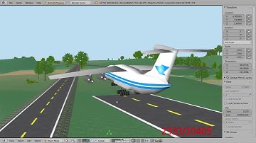 Blender. Game. Upbge. Flight simulation. Heavy aviation transport