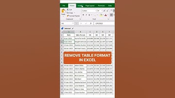 How to remove Table Format in excel sheet #howto #table #format #excel