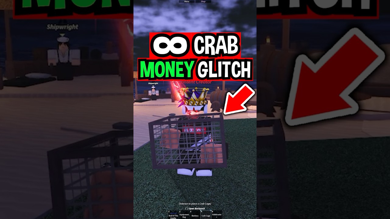 INFINITE CRAB CAGE MONEY GLITCH In Roblox Fisch YouTube 