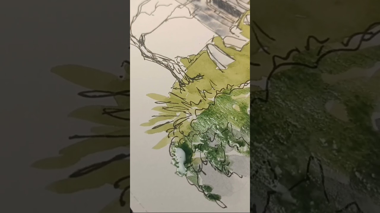 Sketching a Medieval church. 