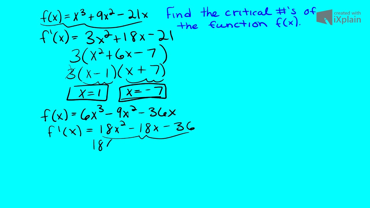 how-to-find-critical-numbers-of-a-function-youtube