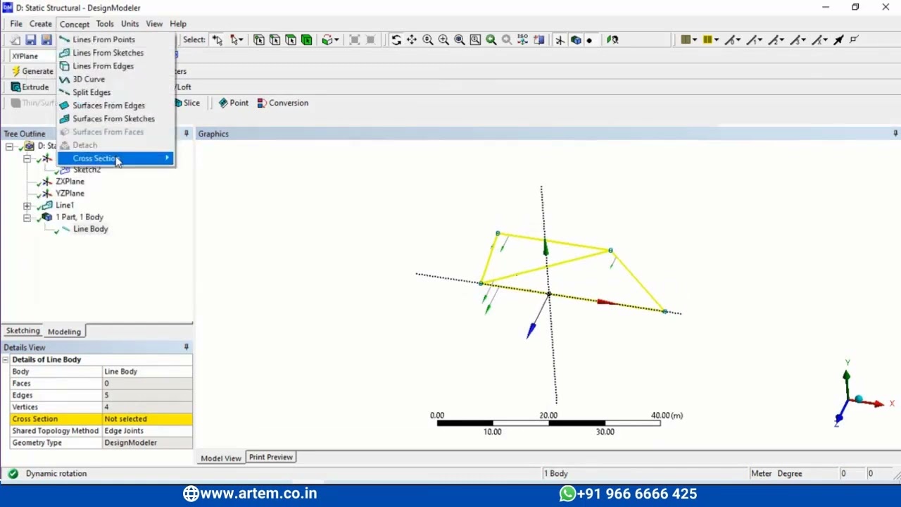 How to create a 2D sketch from a 3D geometry in Ansys Discovery?