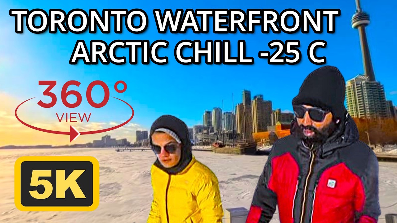 360° Frozen Toronto ❄️ -25°C Arctic Chill | Harborfront Walk |  5.7K Winter Tour