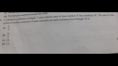 A cylindrical conductor of length 