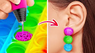 MANUALIDADES CON BOLÍGRAFO 3D || Joyas coloridas caseras | Las mejores ideas para padres por 123 GO!