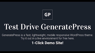 GeneratePress Demo Test Drive | WordPress Sandbox Site