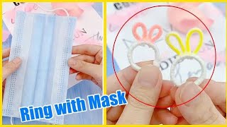 How to Make Super Cute Rabbit Ear Ring from Mask | Waste Mask Craft | Mask Reuse Idea
